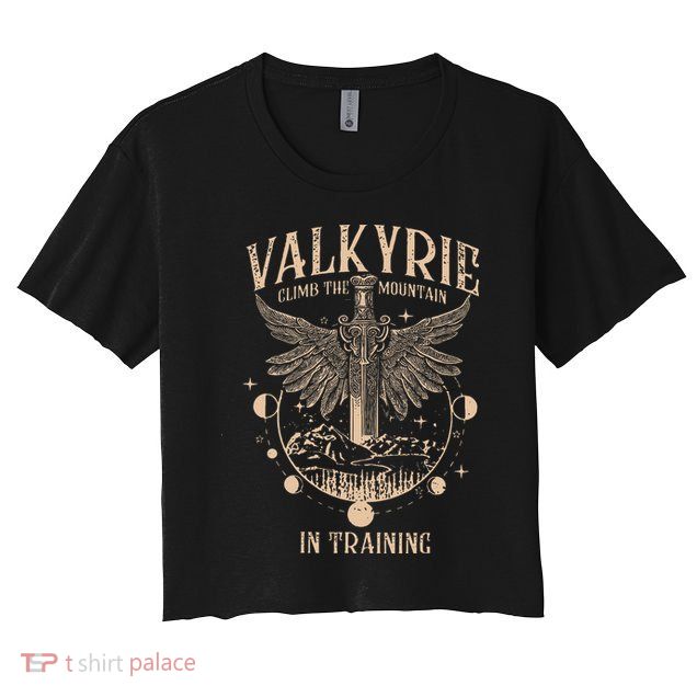 Vintage Retro Valkyrie Climb Them0untain In Training Crop Top