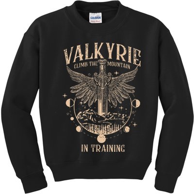 Vintage Retro Valkyrie Climb Them0untain In Training Kids Sweatshirt