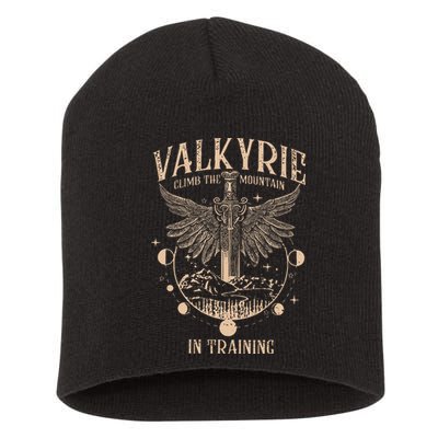 Vintage Retro Valkyrie Climb Them0untain In Training Short Acrylic Beanie