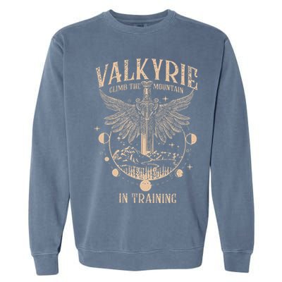 Vintage Retro Valkyrie Climb Them0untain In Training Garment-Dyed Sweatshirt