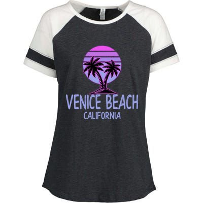 Vintage Retro Venice Beach California Gift Enza Ladies Jersey Colorblock Tee