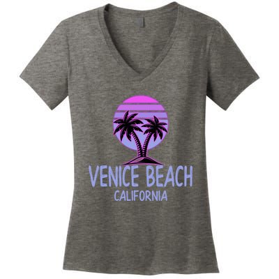 Vintage Retro Venice Beach California Gift Women's V-Neck T-Shirt