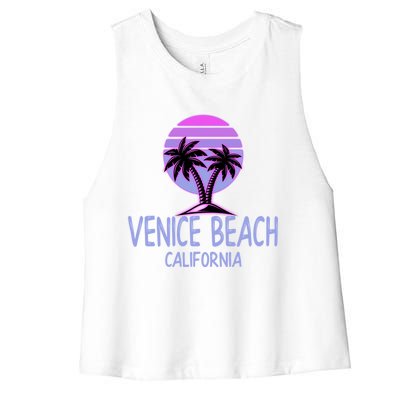 Vintage Retro Venice Beach California Gift Women's Racerback Cropped Tank