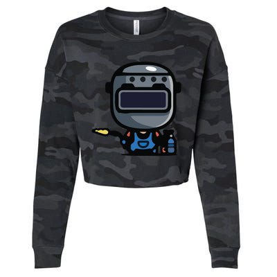 Vintage Robot Cropped Pullover Crew