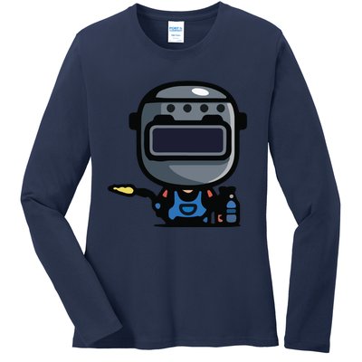 Vintage Robot Ladies Long Sleeve Shirt