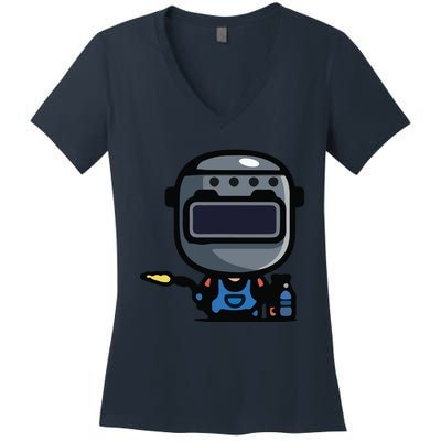 Vintage Robot Women's V-Neck T-Shirt