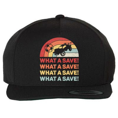 Vintage Retro What A Save Rocket Soccer Car League Wool Snapback Cap