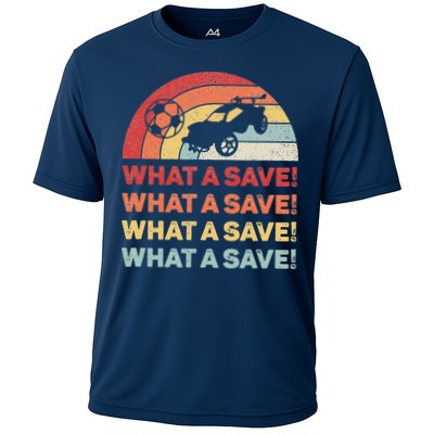Vintage Retro What A Save Rocket Soccer Car League Performance Shirt