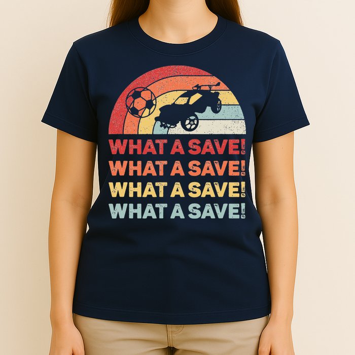 Vintage Retro What A Save Rocket Soccer Car League T-Shirt