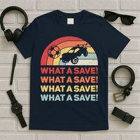 Vintage Retro What A Save Rocket Soccer Car League T-Shirt