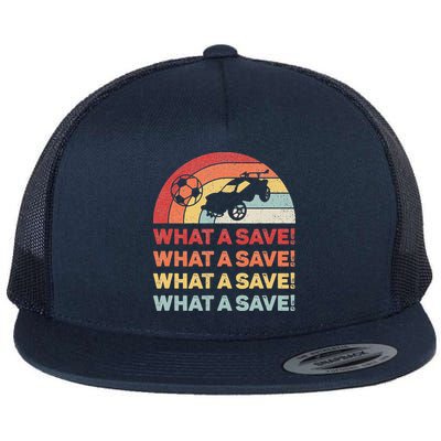 Vintage Retro What A Save Rocket Soccer Car League Flatbill Hat