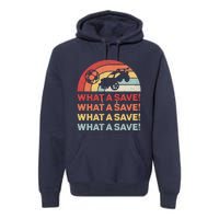 Vintage Retro What A Save Rocket Soccer Car League Premium Hoodie