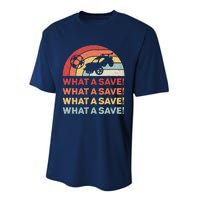 Vintage Retro What A Save Rocket Soccer Car League Performance Sprint T-Shirt