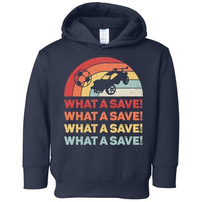 Vintage Retro What A Save Rocket Soccer Car League Toddler Hoodie
