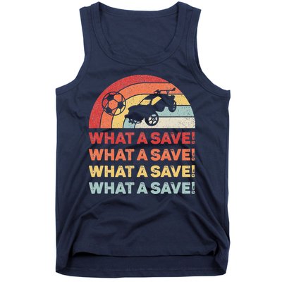 Vintage Retro What A Save Rocket Soccer Car League Tank Top