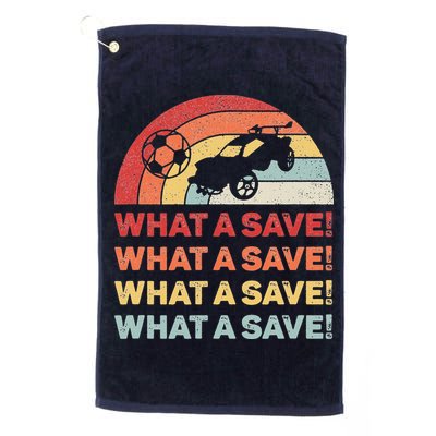 Vintage Retro What A Save Rocket Soccer Car League Golf Towel