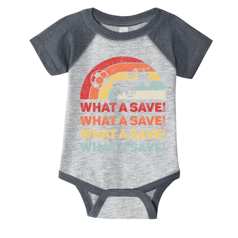 Vintage Retro What A Save Rocket Soccer Car League Infant Baby Jersey Bodysuit