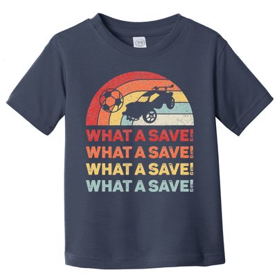 Vintage Retro What A Save Rocket Soccer Car League Toddler T-Shirt