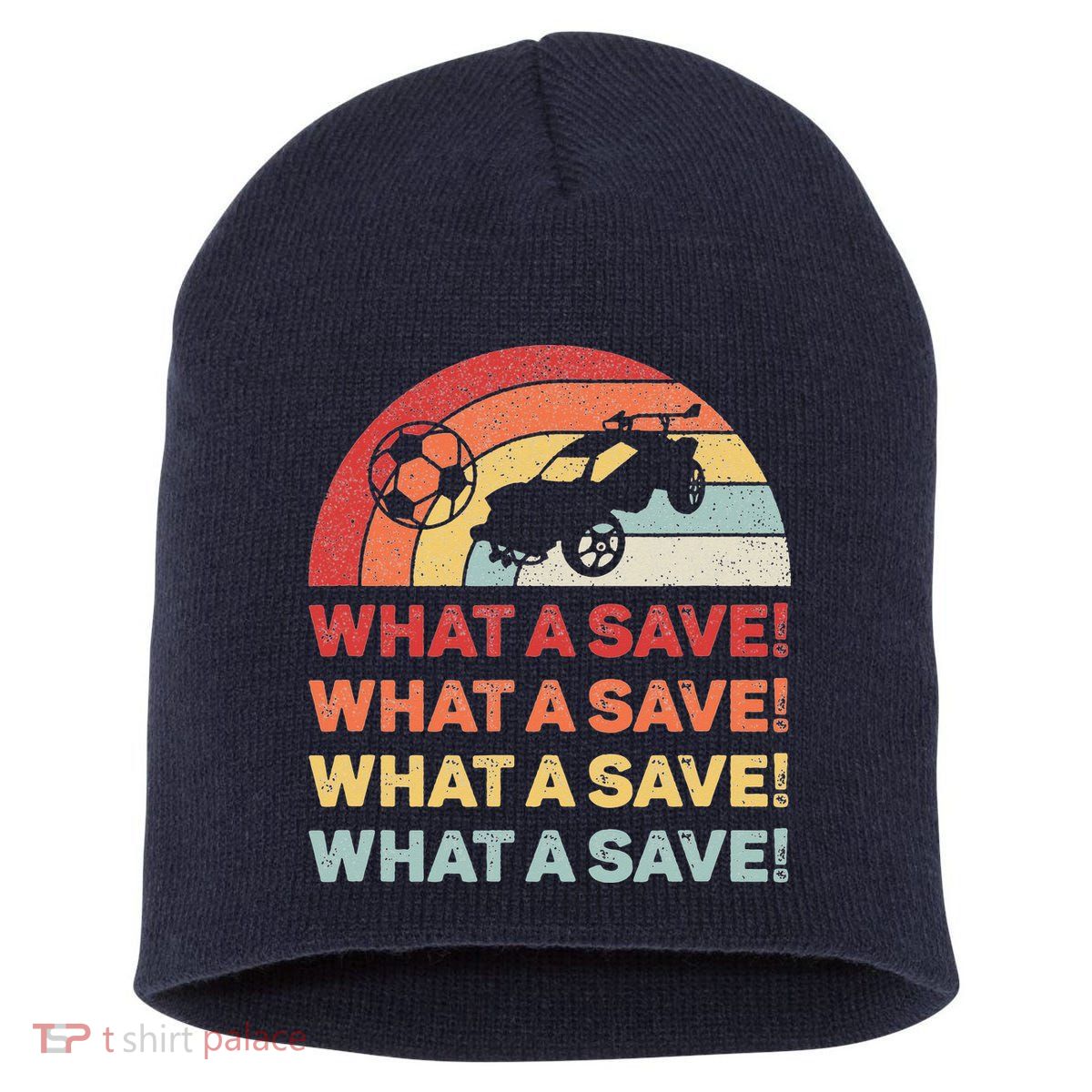 Vintage Retro What A Save Rocket Soccer Car League Short Acrylic Beanie