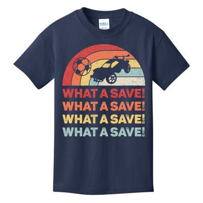 Vintage Retro What A Save Rocket Soccer Car League Kids T-Shirt