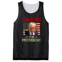 Vintage Retro Wanted Donald Trump For President 2024 USA Flag Gift Mesh Reversible Basketball Jersey Tank