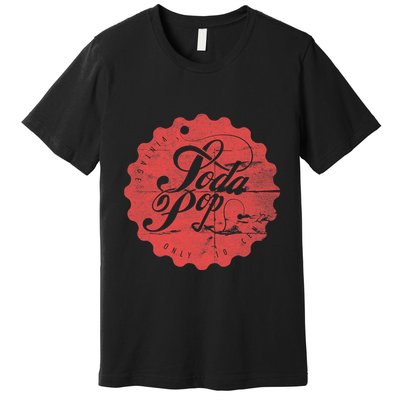 Vintage Retro Worn Soda Pop Cap American Used Worn Premium T-Shirt
