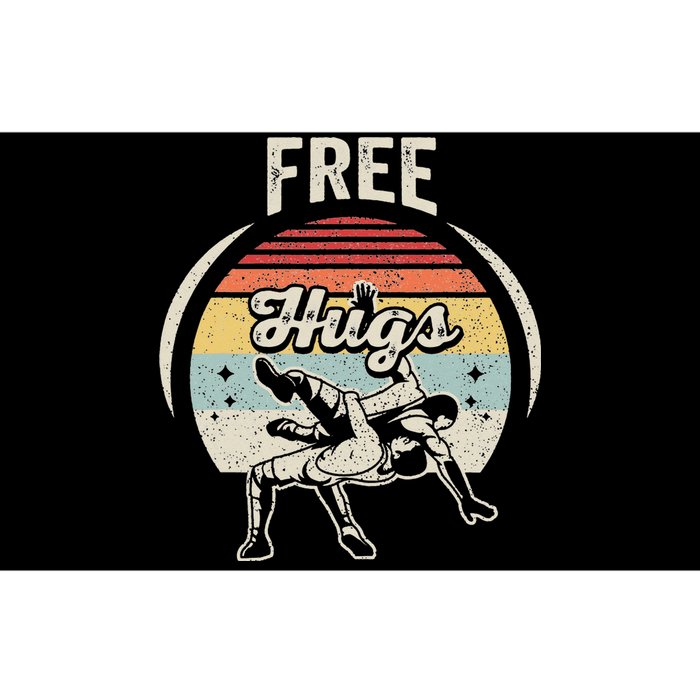 Vintage Retro Wrestling Funny Free Hugs Wrestling  Bumper Sticker