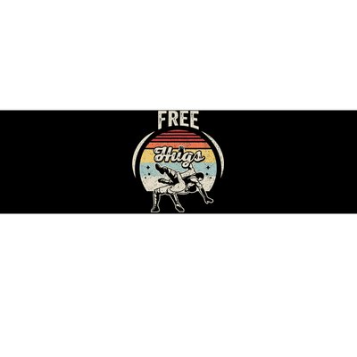 Vintage Retro Wrestling Funny Free Hugs Wrestling  Bumper Sticker