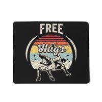 Vintage Retro Wrestling Funny Free Hugs Wrestling  Mousepad