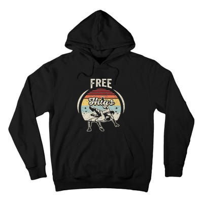 Vintage Retro Wrestling Funny Free Hugs Wrestling  Tall Hoodie