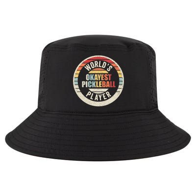 Vintage Retro WorldS Okayest Pickleball Player Cool Comfort Performance Bucket Hat