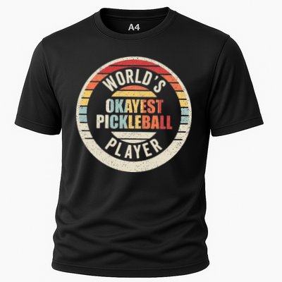 Vintage Retro WorldS Okayest Pickleball Player Performance Shirt