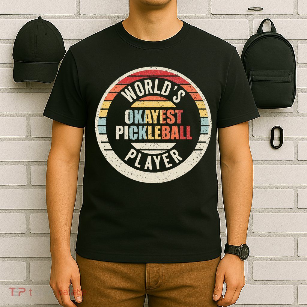Vintage Retro WorldS Okayest Pickleball Player T-Shirt