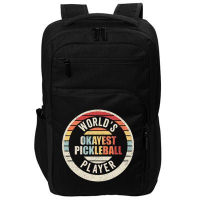 Vintage Retro WorldS Okayest Pickleball Player Impact Tech Backpack