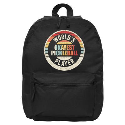 Vintage Retro WorldS Okayest Pickleball Player 16 in Basic Backpack