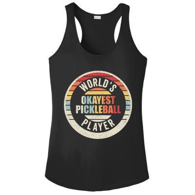 Vintage Retro WorldS Okayest Pickleball Player Ladies PosiCharge Competitor Racerback Tank