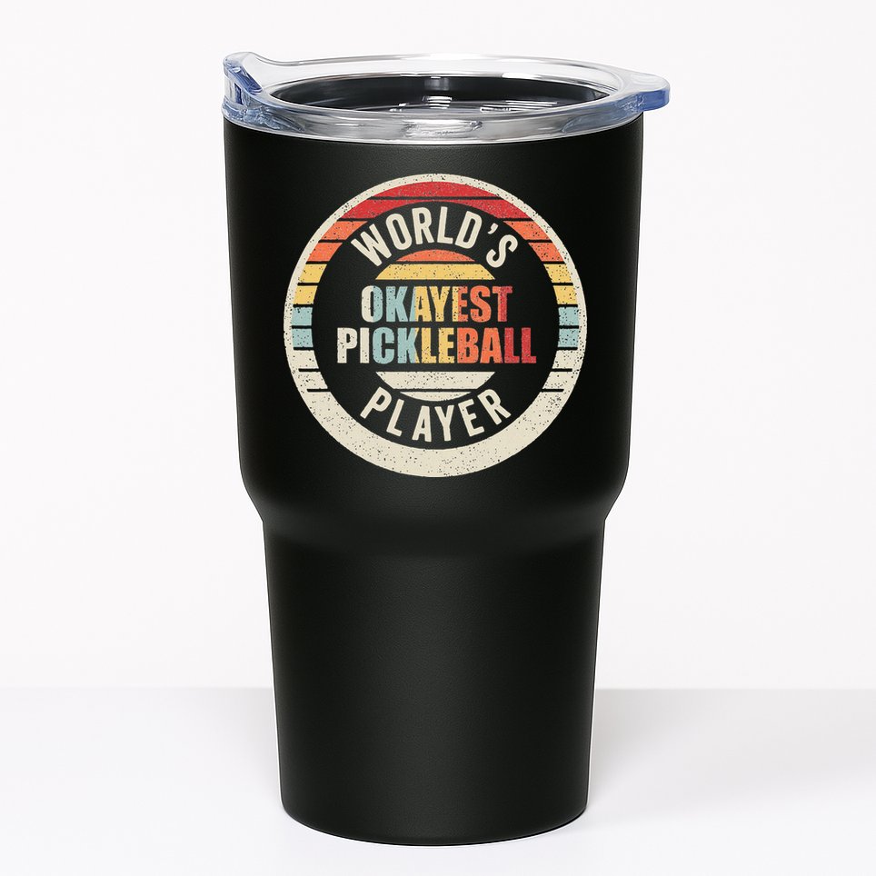 Vintage Retro WorldS Okayest Pickleball Player Tumbler