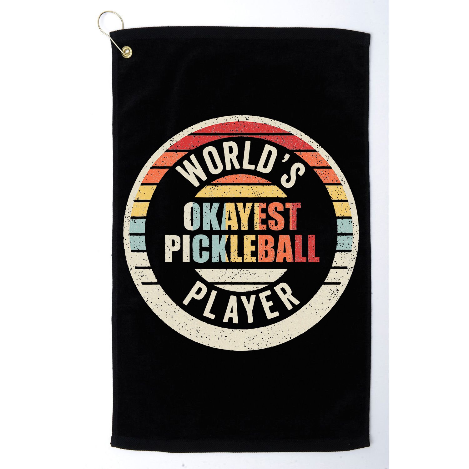 Vintage Retro WorldS Okayest Pickleball Player Golf Towel