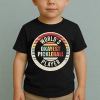 Vintage Retro WorldS Okayest Pickleball Player Toddler T-Shirt