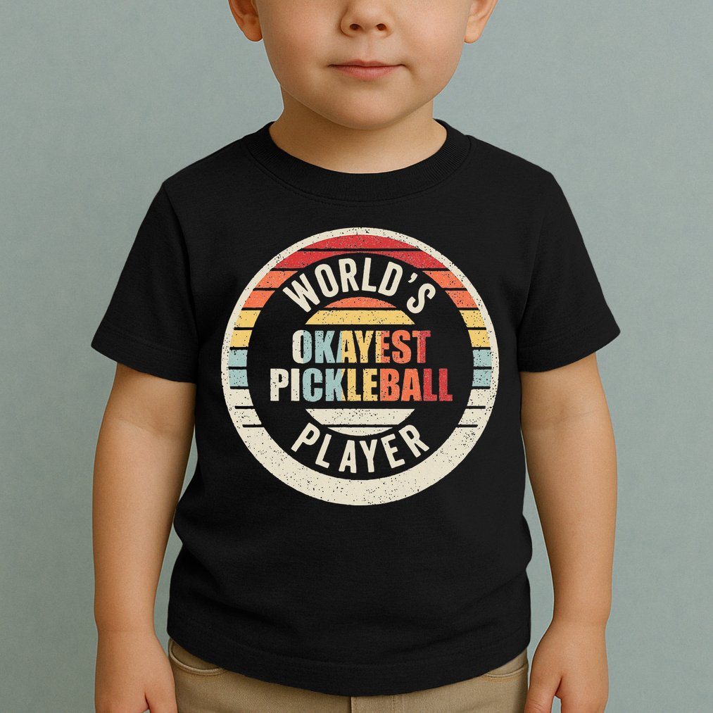Vintage Retro WorldS Okayest Pickleball Player Toddler T-Shirt