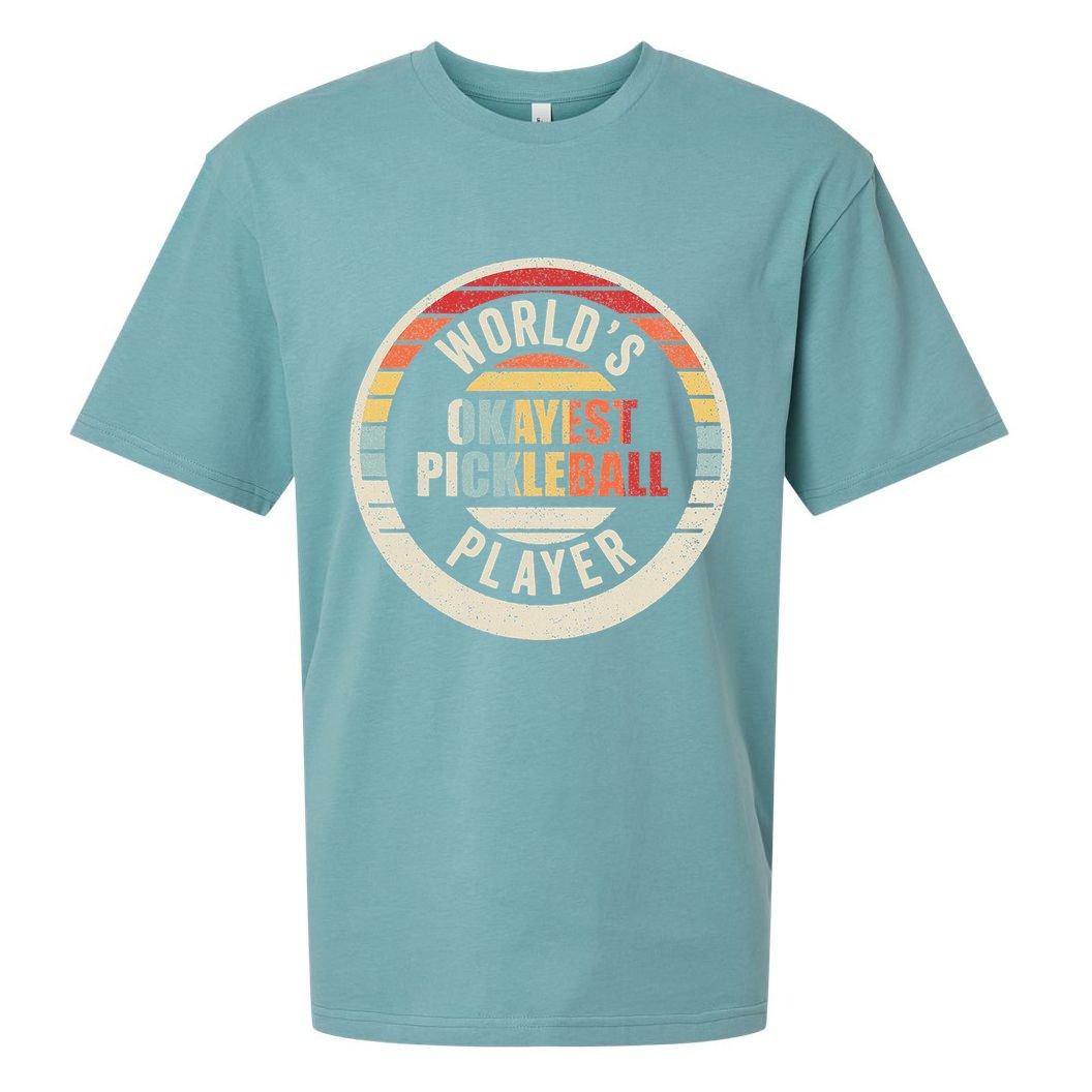 Vintage Retro WorldS Okayest Pickleball Player Sueded Cloud Jersey T-Shirt