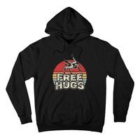 Vintage Retro Wrestling Funny Free Hugs Wrestling Hoodie