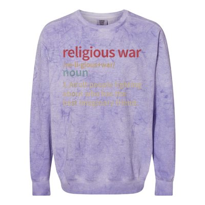 Vintage Religious War Definition Antireligious Activist Colorblast Crewneck Sweatshirt