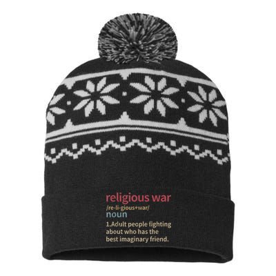 Vintage Religious War Definition Antireligious Activist USA-Made Snowflake Beanie