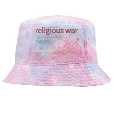 Vintage Religious War Definition Antireligious Activist Tie-Dyed Bucket Hat