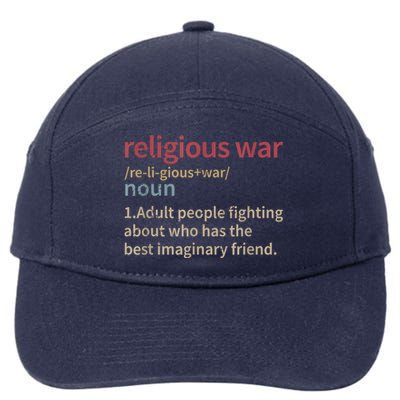 Vintage Religious War Definition Antireligious Activist 7-Panel Snapback Hat