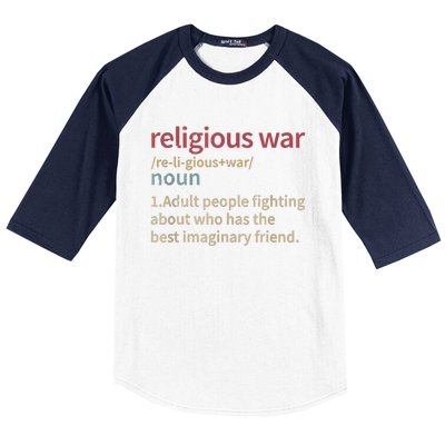 Vintage Religious War Definition Antireligious Activist Baseball Sleeve Shirt