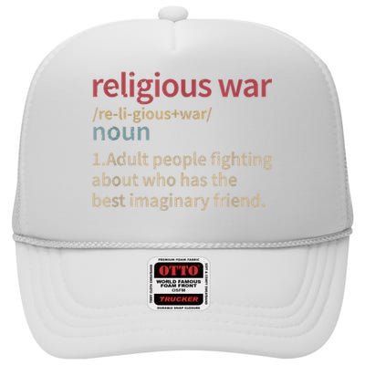 Vintage Religious War Definition Antireligious Activist High Crown Mesh Back Trucker Hat