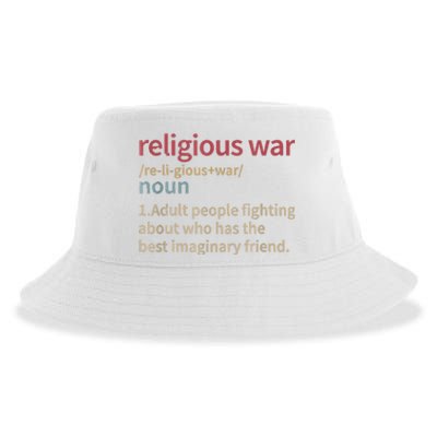 Vintage Religious War Definition Antireligious Activist Sustainable Bucket Hat