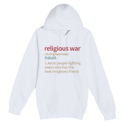 Vintage Religious War Definition Antireligious Activist Premium Pullover Hoodie